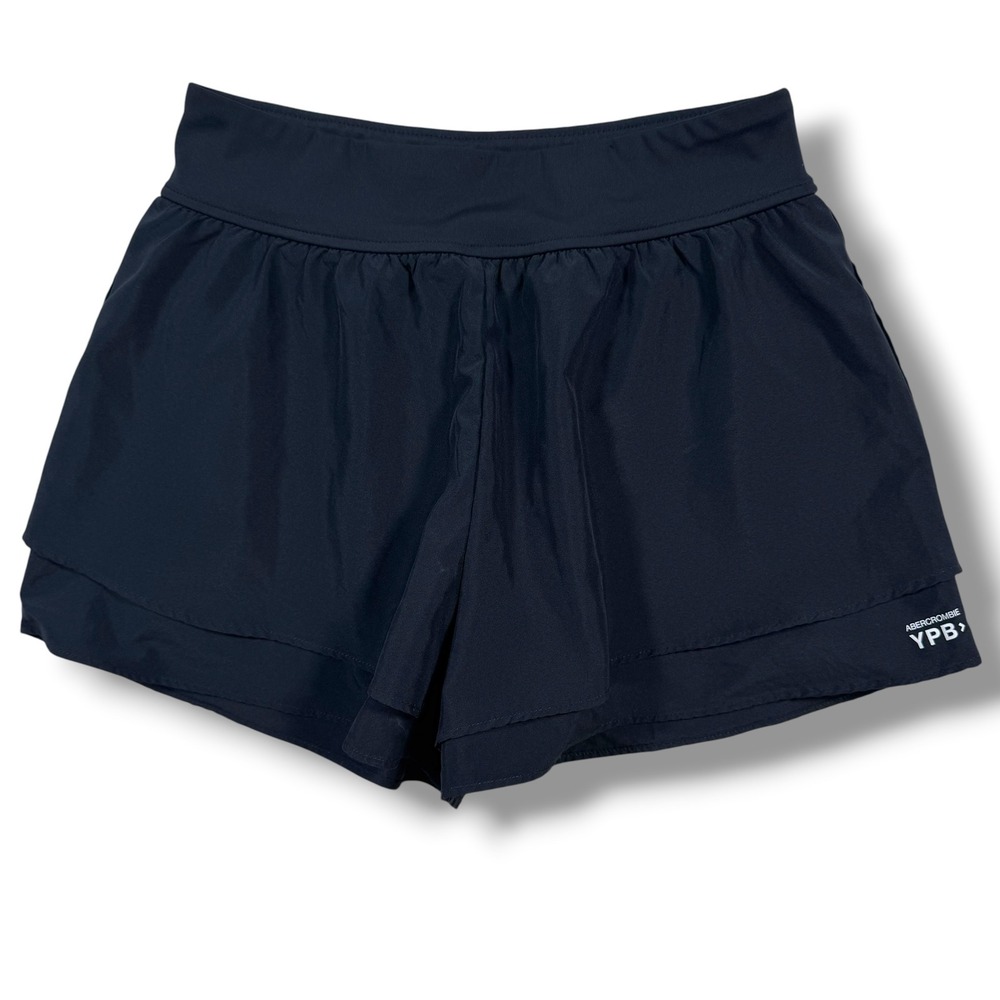 Abercrombie Kids YPB Shorts Girls 13/14 Black Active Double Layer Running